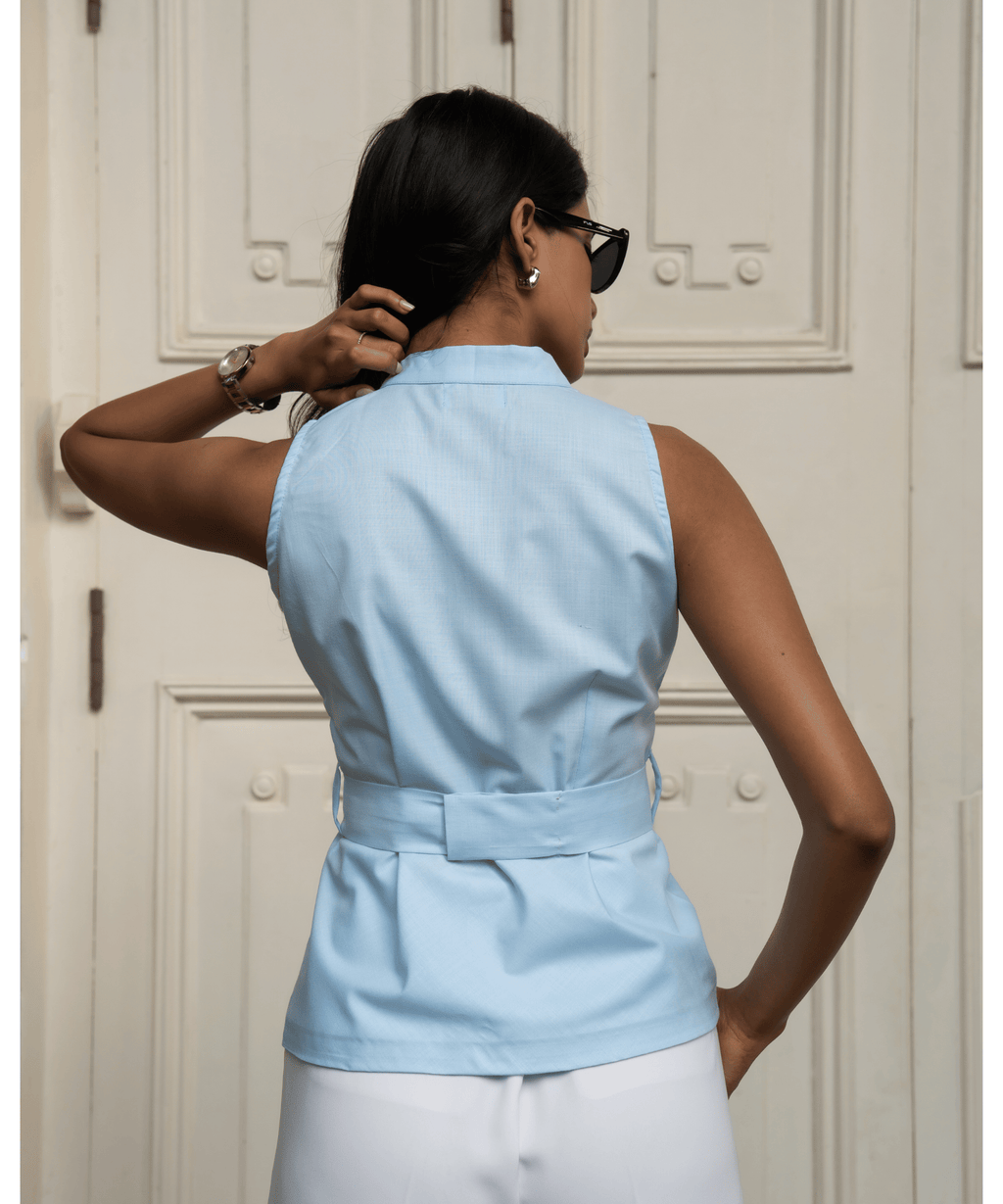 Powder Blue Top with Belt