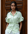 Mint green Linen shirt