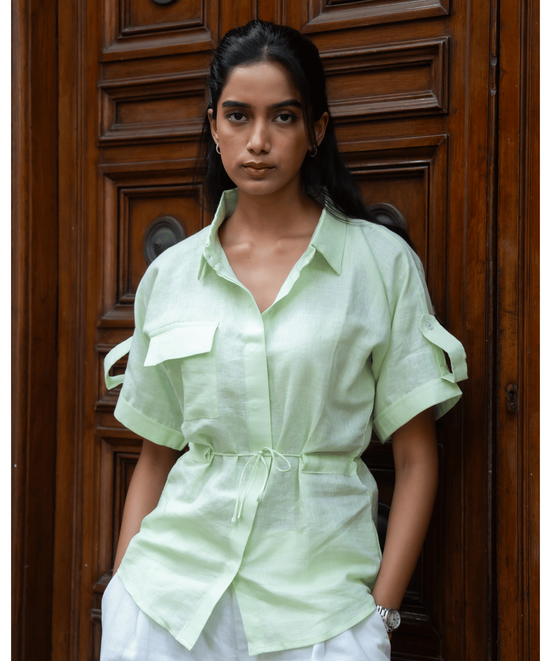 Mint green Linen shirt