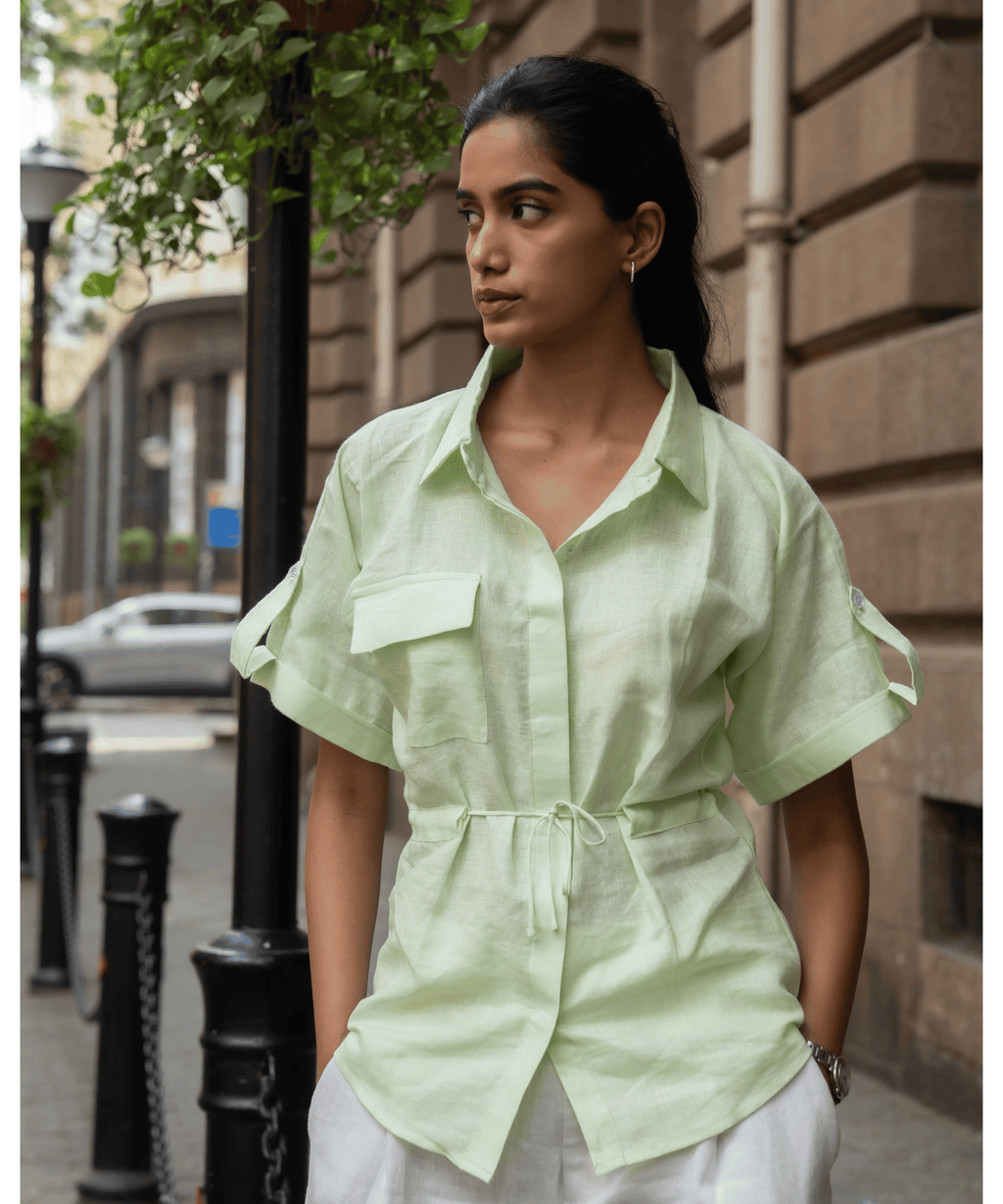 Mint green Linen shirt