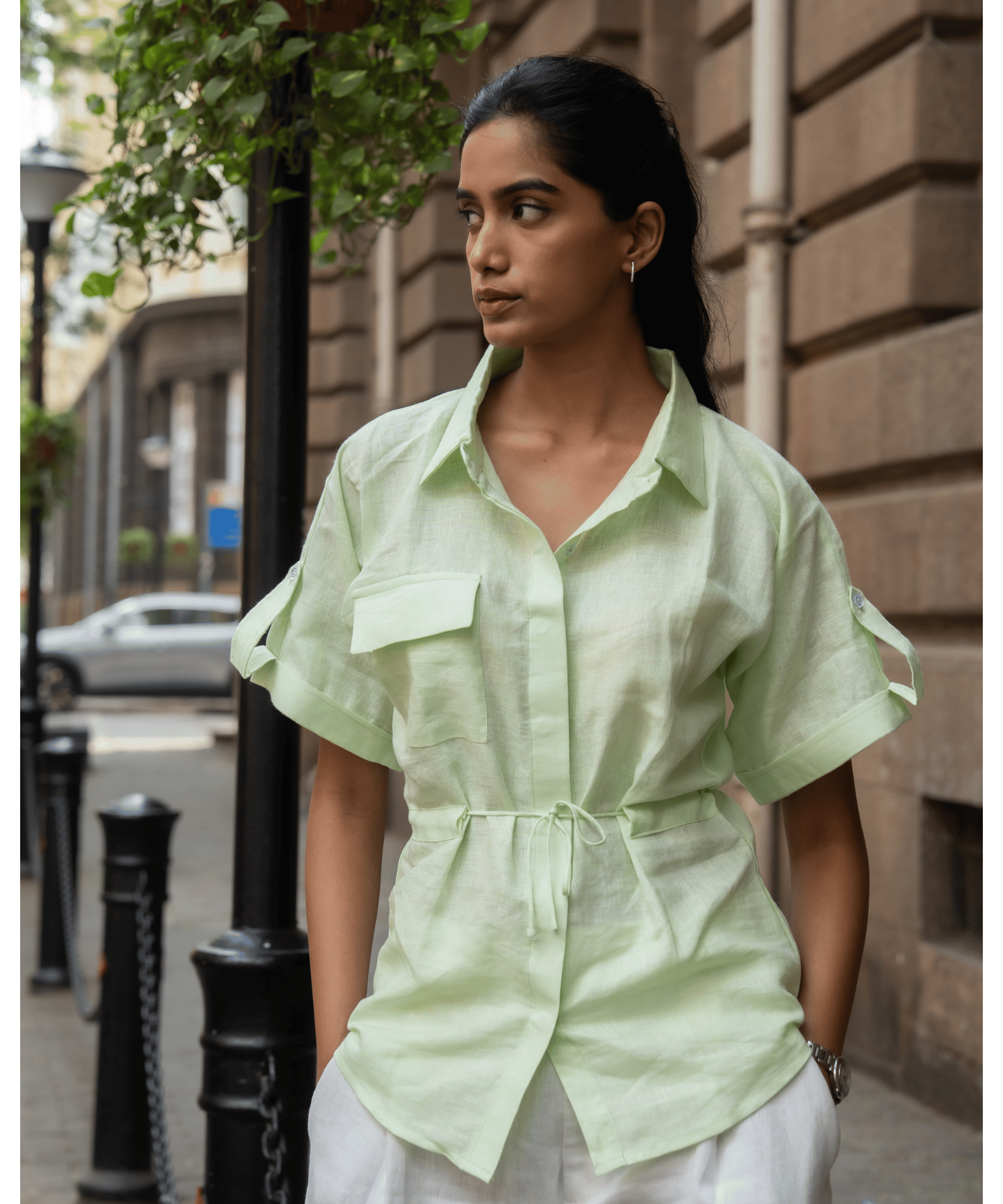 Mint green Linen shirt