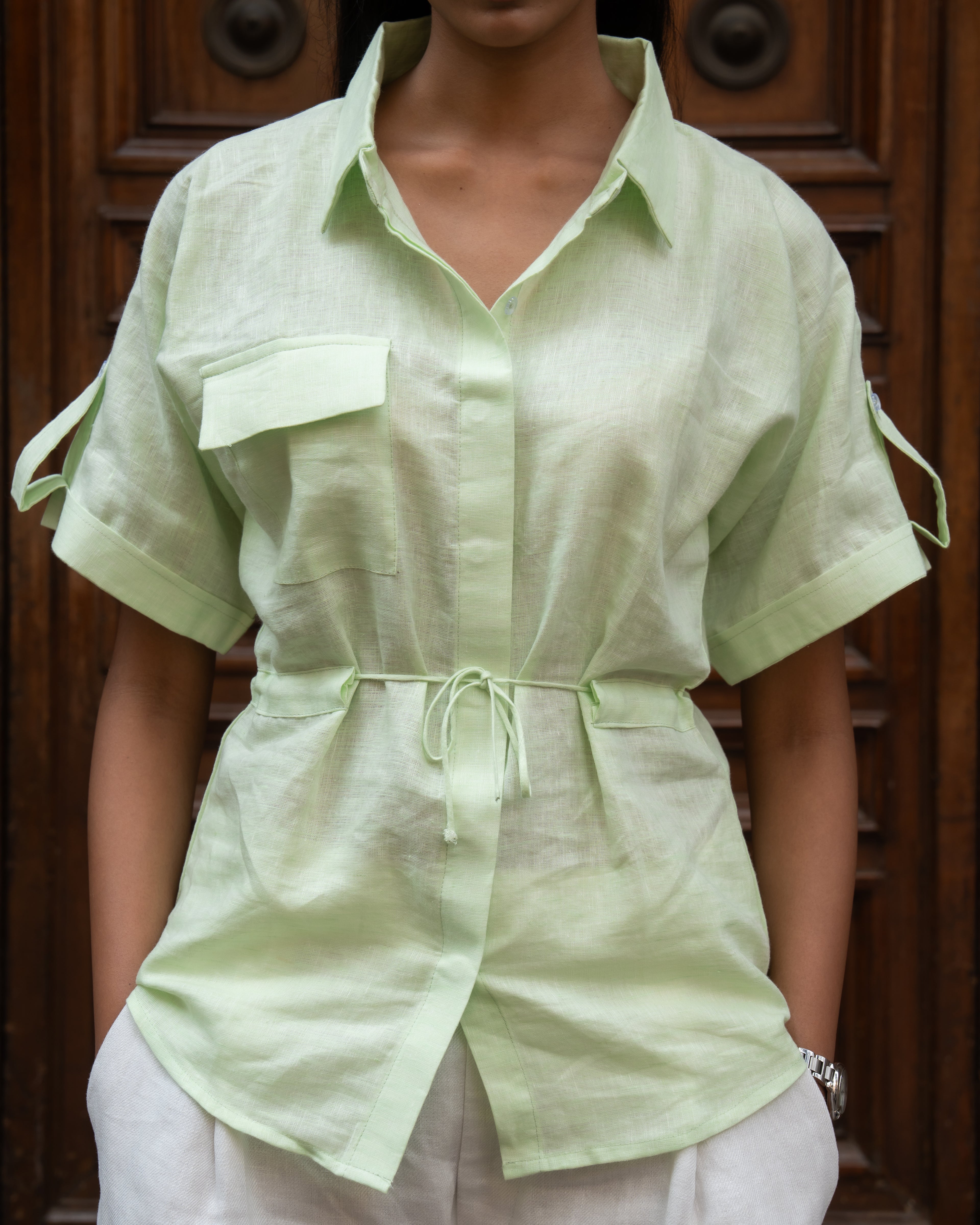 Mint green Linen shirt