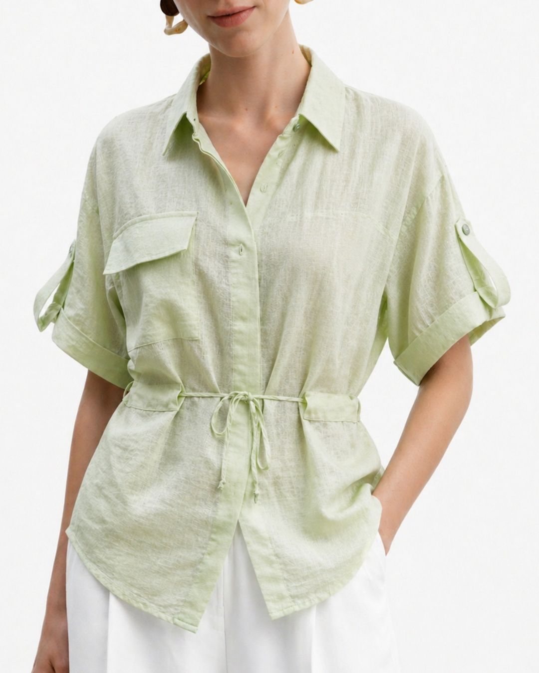 Mint green Linen shirt